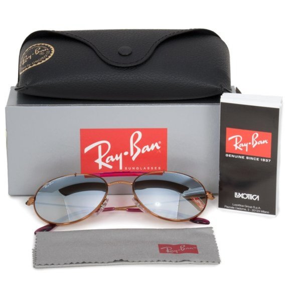 Ray-Ban Grey Pink Aviator Sunglasses - Picture 5 of 5